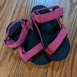 Teva toddler sandals size 8 pink and black